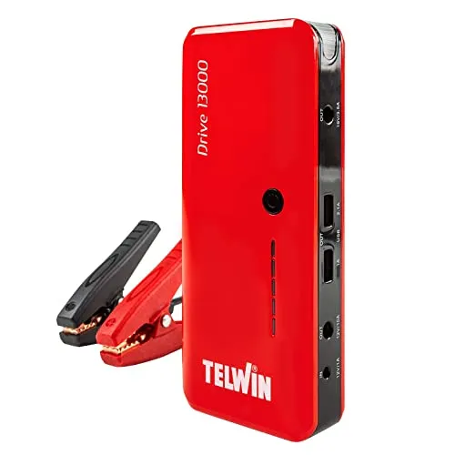 Telwin Drive 13000 - Power Bank e Starter Auto/Moto, 12 V