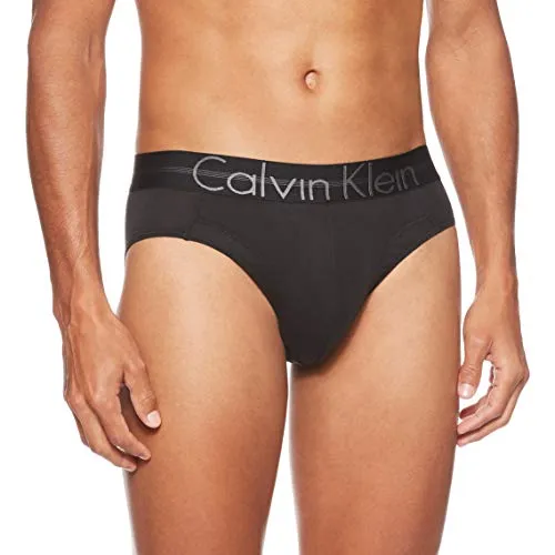 Calvin Klein Hip Boxer Briefs, Black (Black 001), Large Uomo