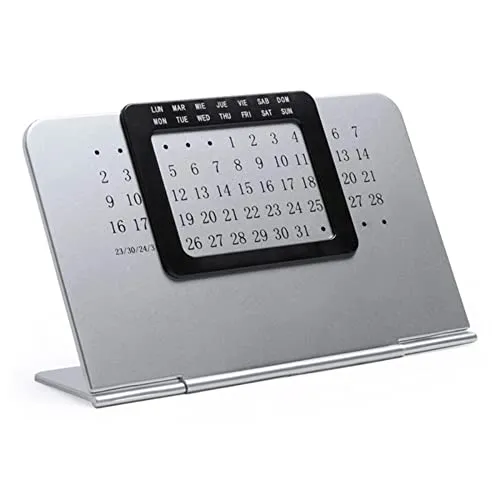 BigBuy Office 143424 Calendario perpetuo, Nero, 14 x 9 x 4 cm