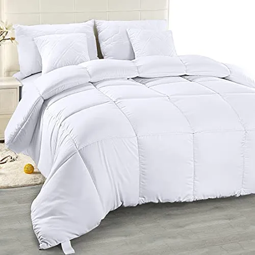 Utopia Bedding Piumone Piumino Matrimoniale - 100% Microfibra in Fibra Cava - (Bianco, 220 x 240 cm)