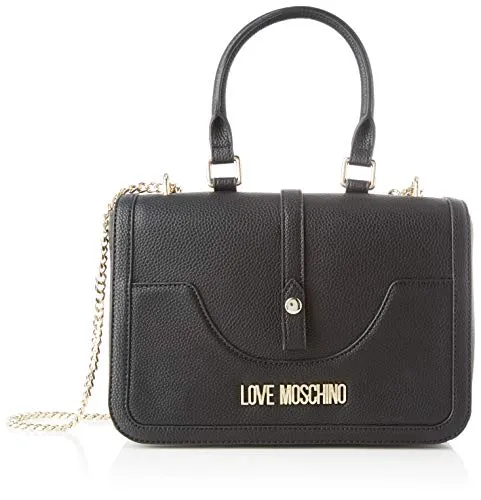 Love Moschino Jc4210pp0a, Borsa a Tracolla Donna, Nero (Black Pebble), 10x20x28 cm (W x H x L)