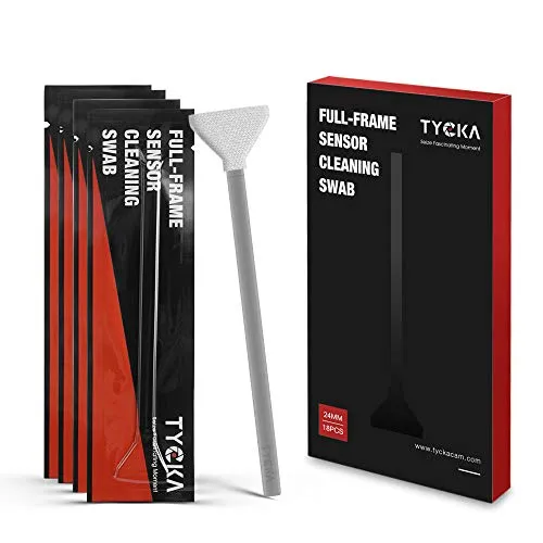 TYCKA kit di pulizia kit pulizia sensore per sensore full frame fotocamera digitale DSLR o SLR, 24mm pre-bagnato18 pezzi