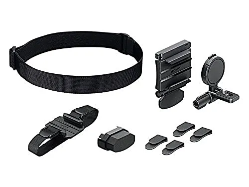 Sony Supporto Fascia Universale Waterproof per Action Cam, Comprende: Una Fascia Corpo, Una Fascia Testa, Uno Supporto Stabilizzatore e 4 Agganci