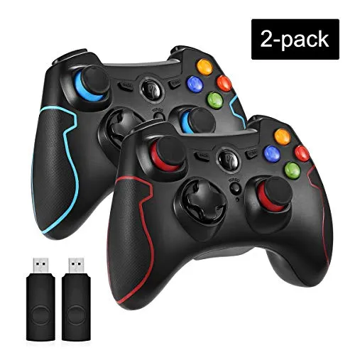 EasySMX (2 Packs Joypad pc Wireless ESM-9013 - PS3 PC Controller Gioco Joystick Senza Fili Gamepad per PC Windows XP,Win 10,Win 8,Win 7,PS3