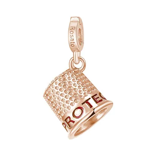 Rosato Ciondolo Charm a Forma di Ditale in Argento con Zircone