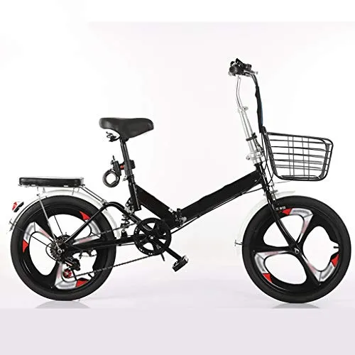 Bicicletta Pieghevole per Adulti 20-inch Pieghevole velocità Biciclette - Studente Folding Bike for Uomo e Donna Pieghevole velocità Biciclette Damping Biciclette, Assorbimento degli Shock (Colore: