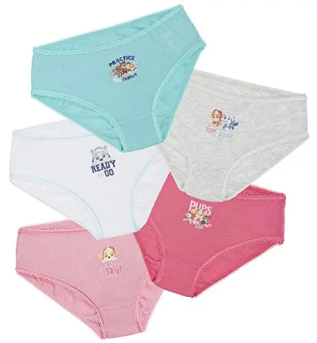 Paw Patrol Mutande Bambina, Confezione da 5 Mutandine Corte Bimba 18 Mesi-7 Anni, Abbigliamento Bambina 100% Cotone Morbido, Mutand Intimo Cuccioli Mighty Pups, Regalo Compleanno Bimbe (2-3 Anni)