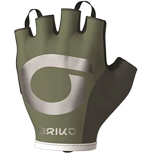 Briko High Visibility Glove Guanti Ciclismo, Unisex Adulto, Green Olive, S
