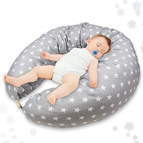 Cuscino Gravidanza per dormire Cuscini Allattamento - pregnancy pillow premaman, maternita per Mamma incinta e Neonato riduttore lettino Grigio