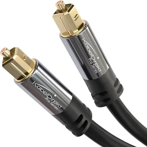 KabelDirekt 1m Cavo TOSLINK (Ottico Audio Digitale, Connettore TOSLINK Maschio, Dolby Digital Sound, DTS, PS5), PRO Series