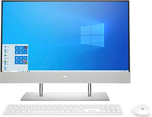 HP All-in-One 24-dp0015ns Bundle PC - Computer desktop da 23,8" FHD (Processore Intel Core i5 di 10a generazione, 8GB RAM, 512GB SSD, Intel UHD 630 Graphics, Windows 10) Bianco