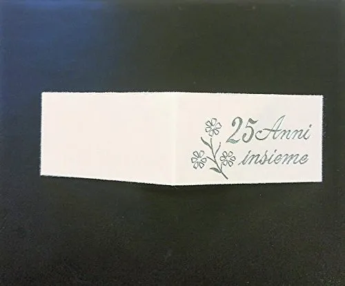 30 Bigliettini Bomboniera Venticinquesimo 25 Anni di Matrimonio Stampa Personalizzata a Colori in Omaggio