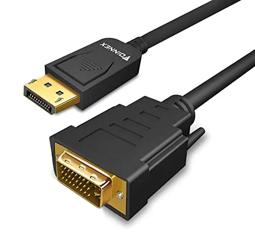 FOINNEX Cavo DisplayPort DVI 1,8m,Adattatore DP 1.2 a DVI Cavetto,Convertitore Maschio Display Port to DVI Adapter Filo,1080P@60Hz Riduttore per Laptop,PC,Desktop a TV,Monitor,Proiettore