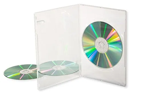 Dragon Trading®, 25 custodie singole per CD/DVD/BLU RAY da 14 mm, trasparenti per 1 disco