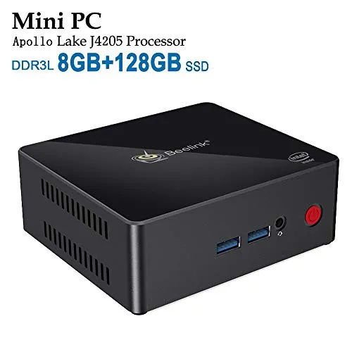 Beelink Mini PC J45 con Intel Apollo Lake Pentium J4205 CPU, 8 GB DDR3L + 128 GB SSD, 2,4 + 5,8 GHz Dual WIFI, H.265, 4K, Gigabit Ethernet, BT 4.0, Auto-accensione