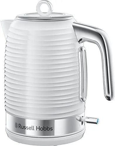 Russell Hobbs 24360 Inspire Bollitore elettrico, 3000 W, 1,7 litri, bianco con dettagli cromati - UK presa di corrente