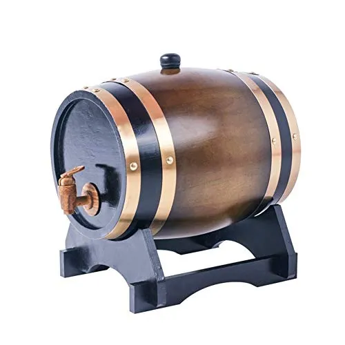 Yao 1,5-10L Fusto da Barile di Vino in Legno di Quercia Vintage in Legno per Birra Whisky Rum Port Homebrew Hotel Restaurant Display Barile di Birra