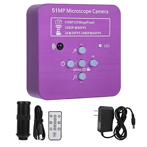 Fotocamera per Microscopio HDMI 51MP Microscopio Digitale Videocamera per microscopio elettronico industriale USB Obiettivo con Attacco 120X C e Telecomando
