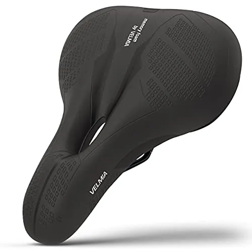 Velmia Sella Bici Comoda in Memory Foam I con Concetto di 3 Zone Ergonomiche per Uomini e Donne I per City, MTB e Strada