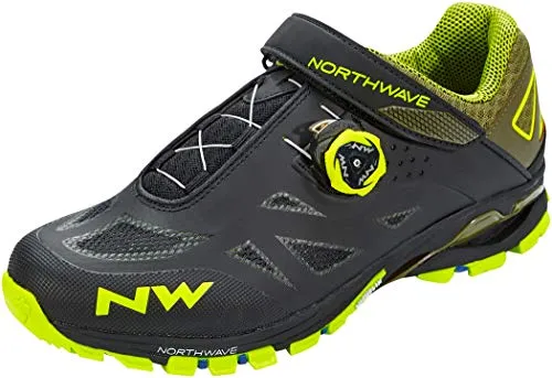 Northwave 2020 - Scarpe da trekking Spider Plus 2 MTB, colore: Nero/Giallo, Uomo, 80153008, Nero/giallo fluo, 41