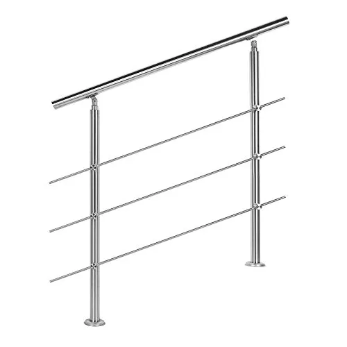 Ringhiera per scale in acciaio inossidabile spazzolato 3 traverse 100cm Corrimano scala