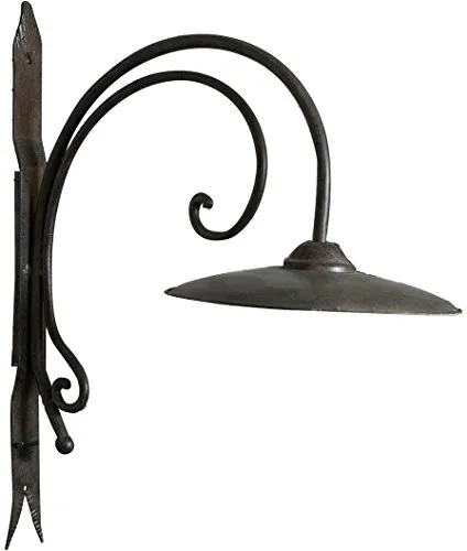 Biscottini Lampada Applique a Muro elettrificata in Ferro battuto Finitura ruggine Anticata L26xPR55xH63 cm