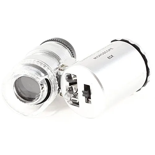 Alluminio Shell Visualizzazione gioielli gemme 60X mini microscopio LED Magnifier
