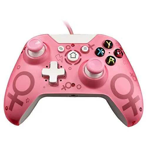 Maikiki Controller Xbox One Wired USB Joystick cablato per Xbox One x, Xbox One s, Xbox Series x, e Joypad Microsoft Windows Vista/XP/ 7/8/10 PC Gamepad con Cavo (Rosa)