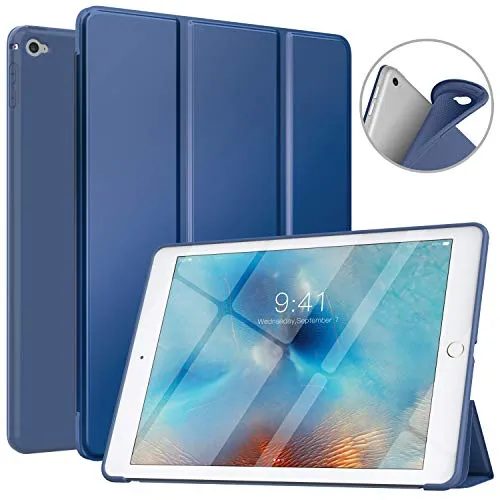 MoKo iPad Air 2 Case, Custodia Cover Sottile Leggero con Protezione Posteriore Traslucida Glassata per Apple iPad Air 2 9.7" - Blu Marino