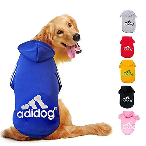 Ducomi Adidog Felpa Cane con Cappuccio 100% Cotone - Maglia per Cani di Taglia Piccola - Vestito Felpe Cappottino - Grande Assortimento per Tutte Le Razze e Taglie - Spedito dall'Italia (M, Blue)