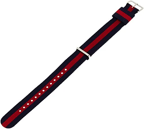 Daniel Wellington 0401DW -  Cinturino intercambiabile orologio con chiusura argentata, colore: Rosso/Blu