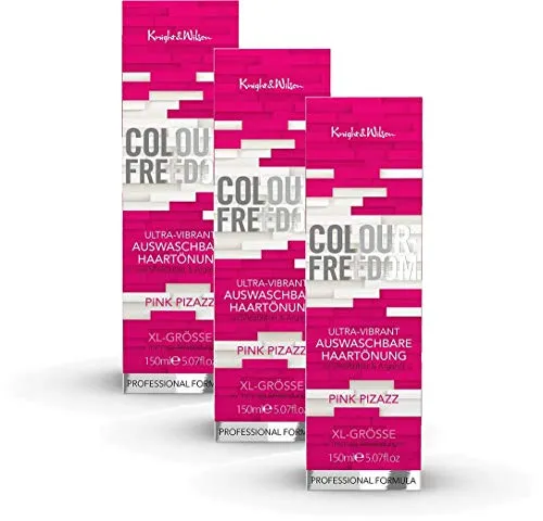 Color-Freedom Ultra-Vibrant Pink Pizazz XL 150 ml 3-pack 2 + 1 tinta per capelli lavabile | 3x 150 ml