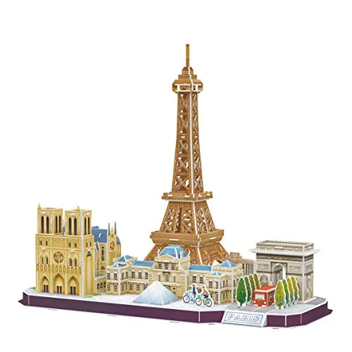 Party town- World Brands Torre Eiffel Paris, Adulti e Bambini, modellini da assemblare, Puzzle 3D, Regali Divertenti, Cultura, Viaggi da casa, Multicolore, MC254H