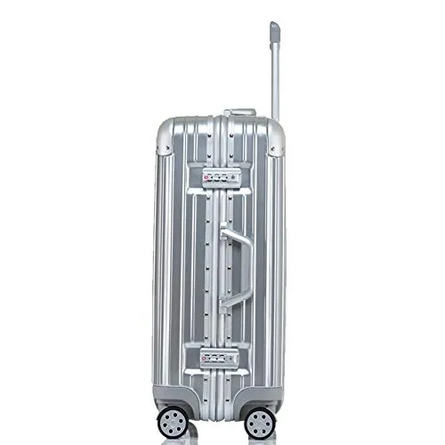 D_HOME Valigetta per Trolley Universale con Telaio in Alluminio AntiGraffio per valigie per Studenti Uomini e Donne (20/22/24/26/29 Pollici) (Colore : Silver Mirror, Dimensioni : 20 Inches)
