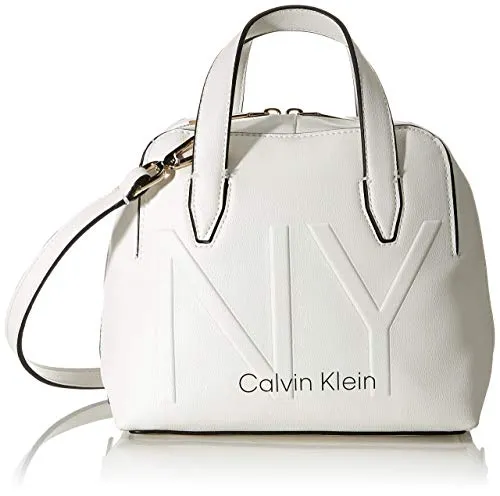 Calvin Klein Shaped Sml Duffle - Borse a tracolla Donna, Bianco (White), 12x20x22 cm (W x H L)