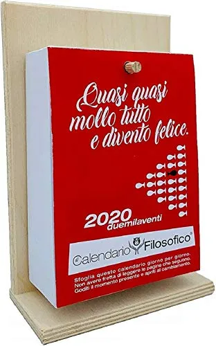 Calendario Filosofico 2020 da Tavolo con Supporto in Legno Formato A6 14x10 cm