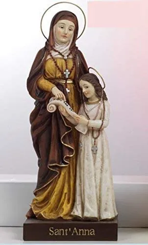 Statua Resina Sant Anna e figlia Maria da 21 cm