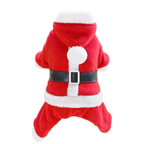 balacoo Costumi di Natale per Animali Costume da Cane con Cappuccio Costume da Babbo Natale Cane Felpe con Cappuccio Gatto Costumi di Natale Taglia XXL