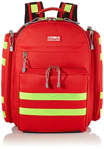 GIMA Logic 1 Zaino in Poliestere, Misura Media, per Soccorritori, Medici, Paramedici, Professionisti della Protezione Civile, Rosso, Dimensioni 40x20x47 cm