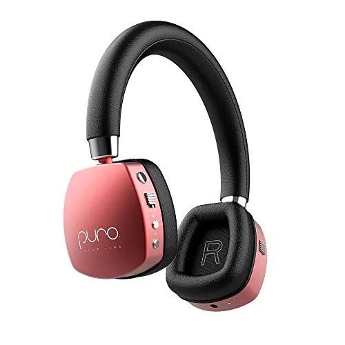 Puro Sound Labs PuroQuiet - Cuffie Over-Ear ANC per bambini/ragazzi, wireless, Bluetooth, limitazione del volume, isolamento acustico, microfono per Learning Travel (Rosso)