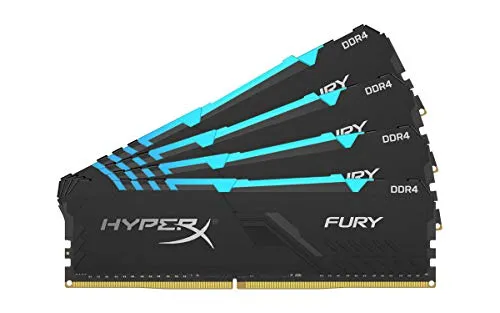 HyperX Fury HX424C15FB3AK4/32 Memoria DIMM DDR4, 32 GB, (Kit 4x8GB) 32 GB, 2400 MHz, CL15 1Rx8 RGB