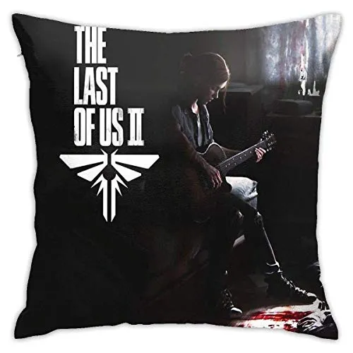 N/A Ellie - The Last of Us Part 2 Cushion Throw Pillow Cover Decorative Pillow Case for Sofa Bedroom 18 X 18 inch