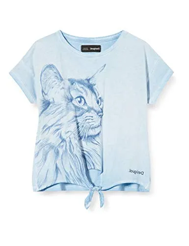 Desigual TS_tuxtepec T-Shirt, Blu (Azul Palo 5002), 140 (Taglia Produttore: 9/10) Bambina