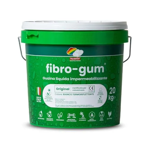 FIBROGUM ORIGINAL - Membrana Impermeabilizzante ad Alte Prestazioni (20 Kg, Bianco)