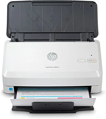 HP ScanJet PRO 2000 s2 6FW06A, Scansione Fronte e Retro in Un Solo Passaggio, 35 ppm e 70 ipm, Professionale per Documenti e Immagini, Compatto, Piccolo e Sottile, Scan, Bianco