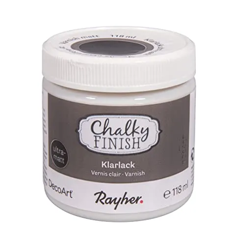 Rayher 38872000 vernice trasparente fissativa 118ml ultra opaca a base dacqua per vernici a gesso chalk paint shabby chic decorazioni mobili fai da te