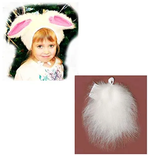 SIA COLLA-S Costume di Carnevale Lepre/Coniglio per Bambini 3-9 Anni, Cappello con Le Orecchie & Coda, Taglia S-M