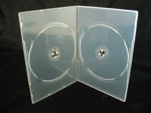 Vision Media, 25 custodie doppie trasparenti per DVD/CD/BLU RAY, dimensioni di 7 mm