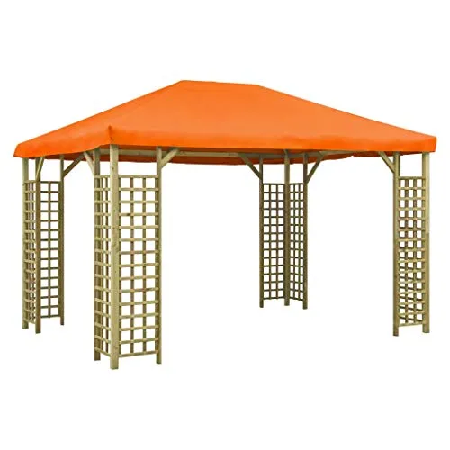 vidaXL Gazebo Tenda Tendone per Feste Padiglione per Eventi Baldacchino Telo Telone Copertura per Patio Accessori da Giardino 4x3 m Arancione