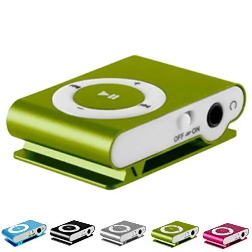 Lettore Mp3 Running | Mp3 Player Con Clip | Mini Lettore Mp3 Con Clip In Metallo E Slot Per Memoria Esterna Micro Sd Non Inclusa (verde)